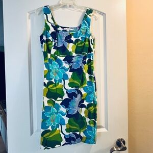 Boden Blue and Green Floral Spring/ Summer Dress